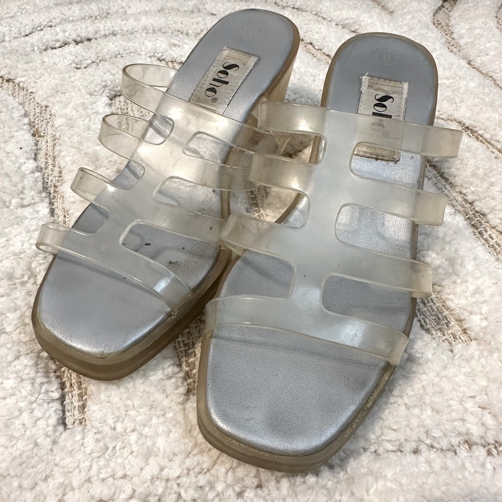Vintage jelly clear sandal heels  size 6/7